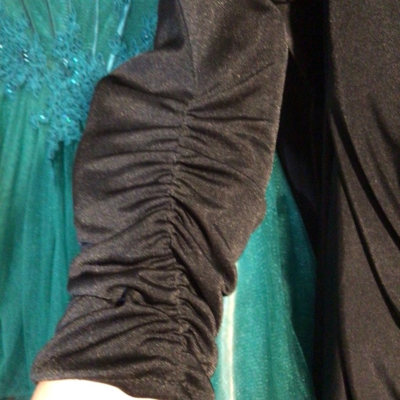 VINTAGE Tadashi Evening Dress Black Stretch Jersey EUC - Picture 5 of 8